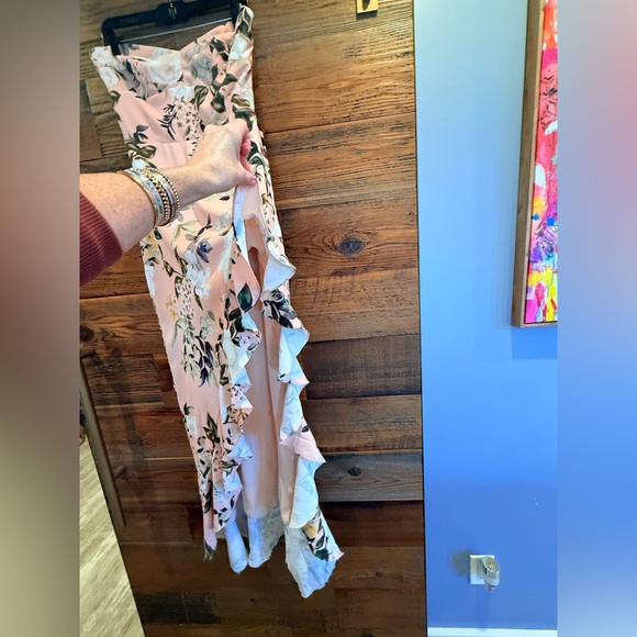 Amanda Uprichard Strapless Floral Peach High-Low Dress NWOT - Picture 8 of 15